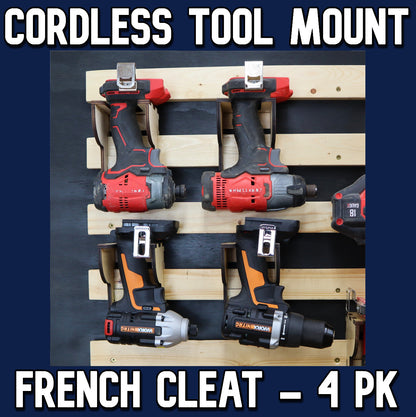 French Cleat Cordless Tool Holder (4 pk)