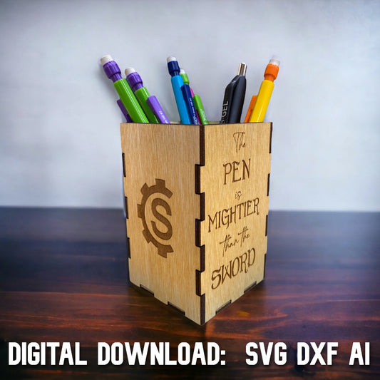Pen Cup - Laser Cut File - SVG DXF AI