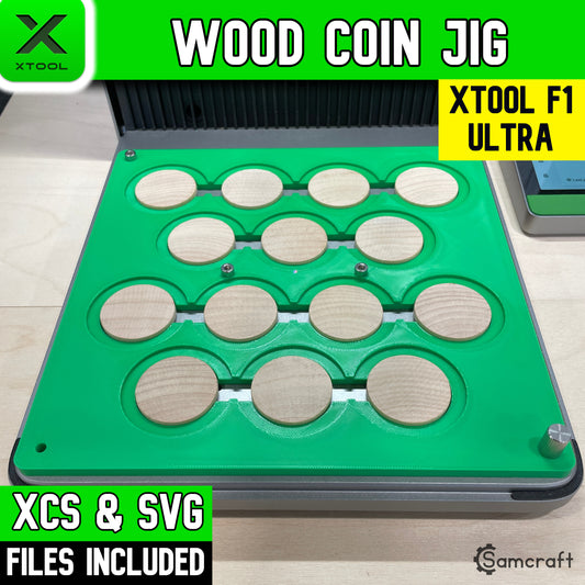 Wood Coin Jig - xTool F1 Ultra