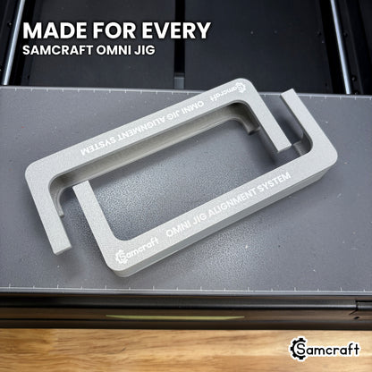 The Samcraft Omni Jig Alignment System, made to fit every Samcraft xTool Omni jig.
