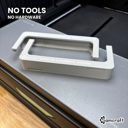 The Samcraft Omni Jig Alignment System fitted with no tools and no hardware.