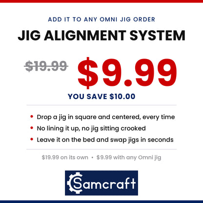 Add the Jig Alignment System for $9.99 with any xTool Omni jig - normally $19.99, applied automatically at checkout
