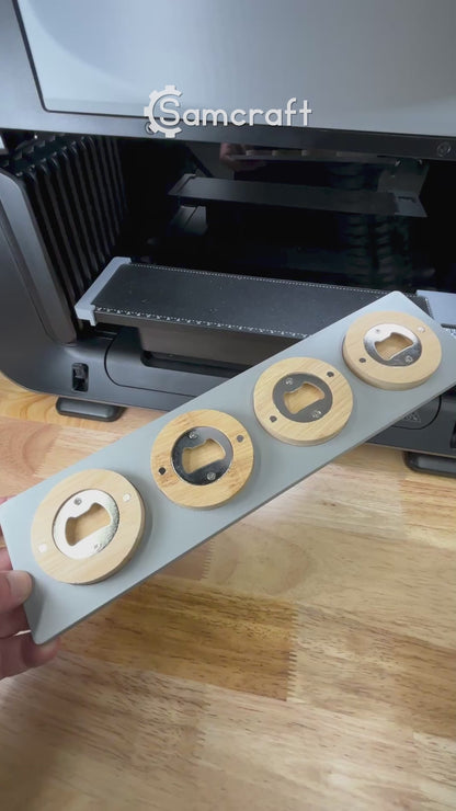 Round Wooden Bottle Opener Jig for eufyMake E1 UV Printer