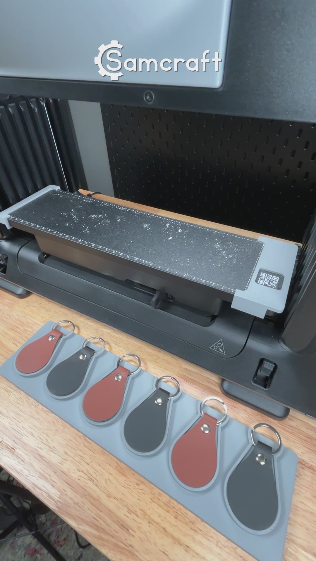 video demonstration of the guitar pick jig for the eufymake e1 uv printer in use
