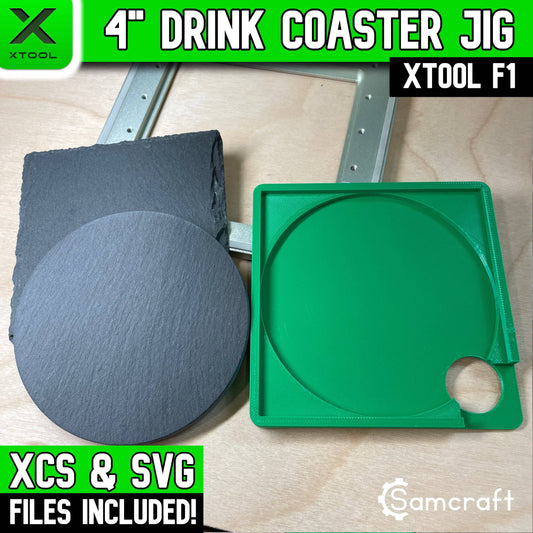 Drink Coaster Jig - 4 inch - xTool F1