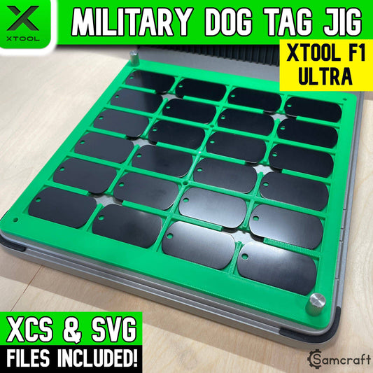 Military Dog Tag Jig - xTool F1 Ultra