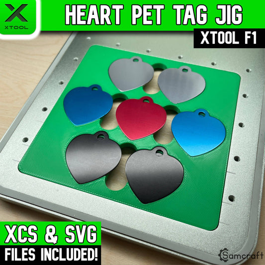 Pet Tag Jig - Heart - xTool F1