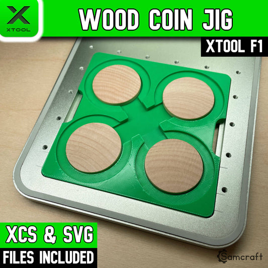 Wood Coin Jig - xTool F1