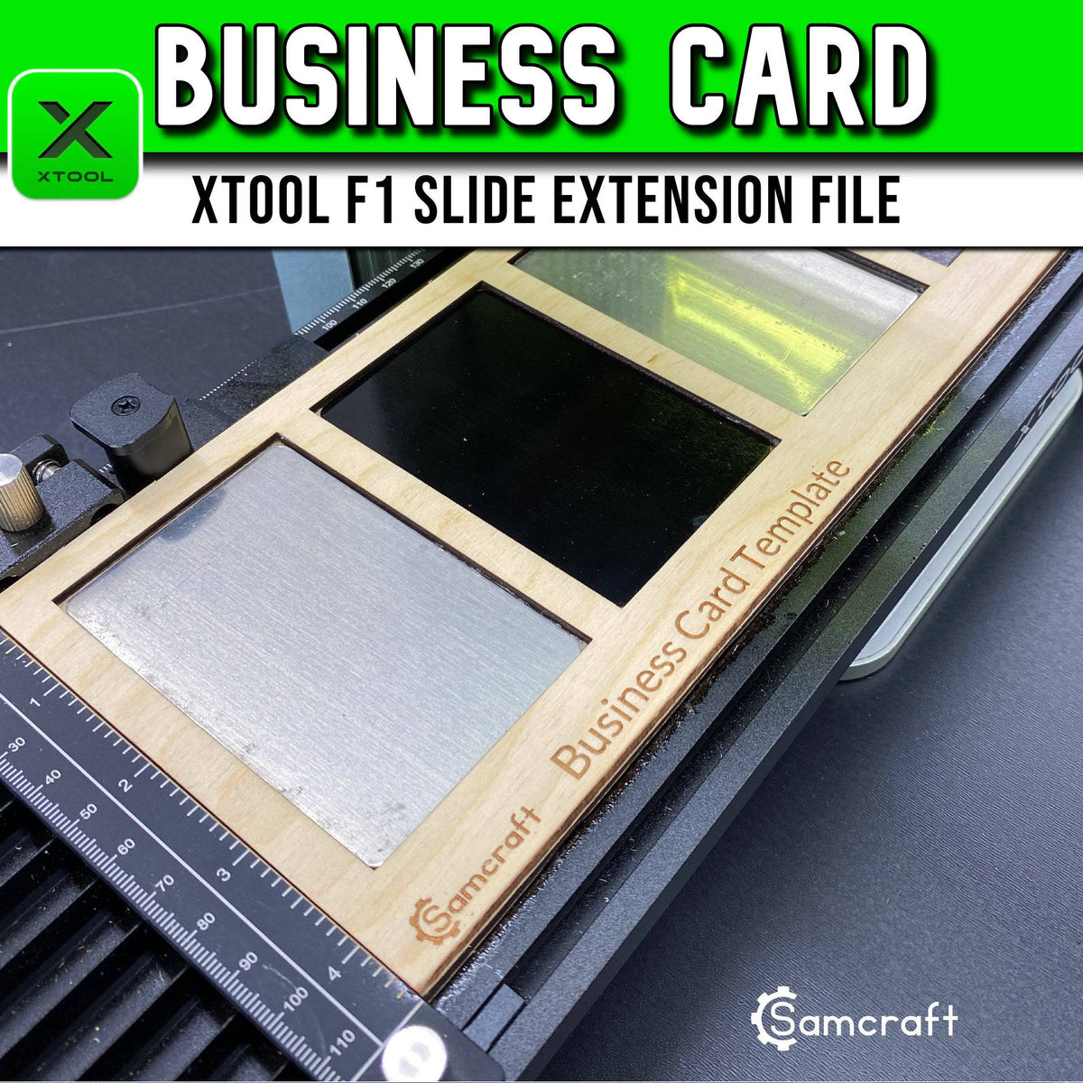 Business Card Template for xTool F1 Slide Extension | Samcraft