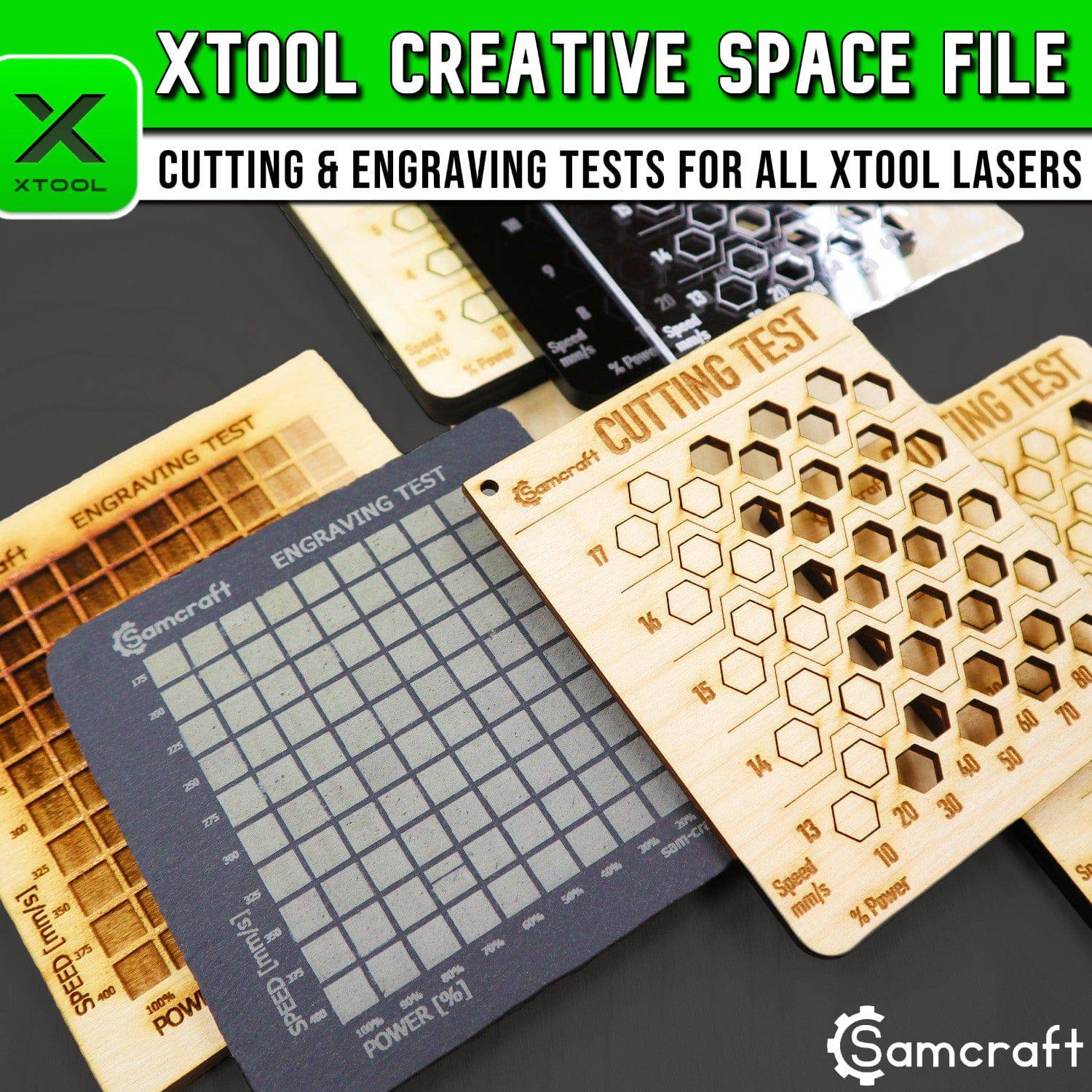 Spacw Files xTool Laser Test File Kit – Complete Engraving & Cutting Settings ...