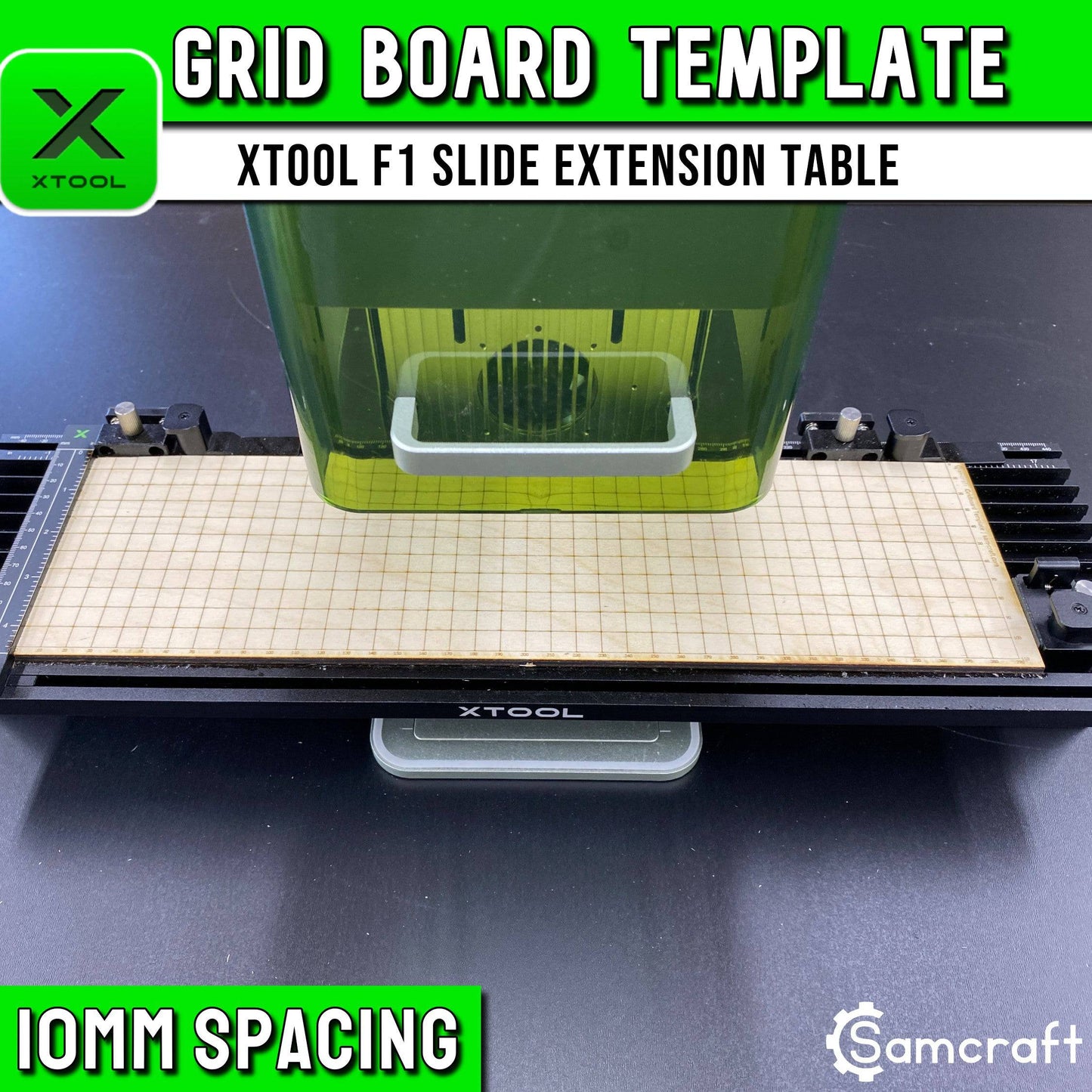 Grid Board Template - xTool F1 Slide Extension