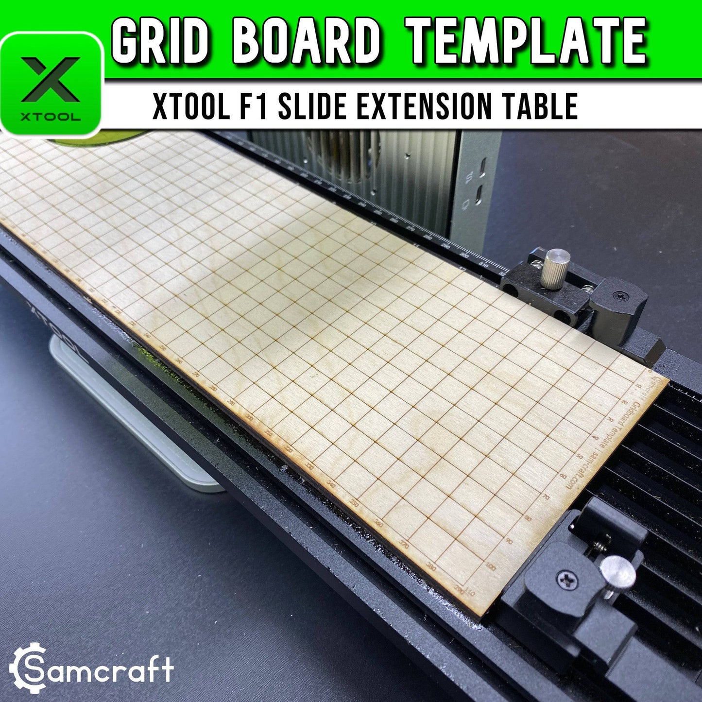 Grid Board Template - xTool F1 Slide Extension