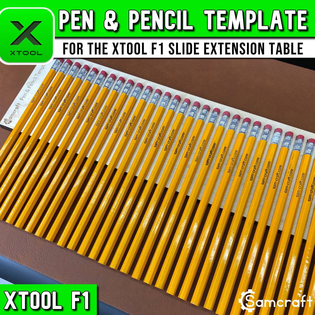 Pen & Pencil Template for xTool F1 Slide Extension | Samcraft