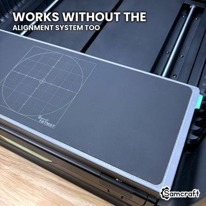 Samcraft Jig Size FatMat used on the xTool Omni bed on its own, without the Jig Alignment System.