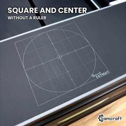 Samcraft Jig Size FatMat landing square and centered on the xTool Omni bed without measuring.
