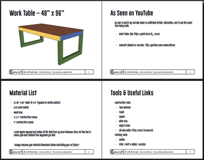 Work Table - 48"x96" - Project Plan